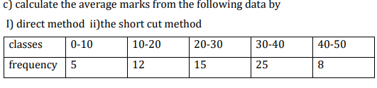Solved c) calculate the average marks from the following | Chegg.com