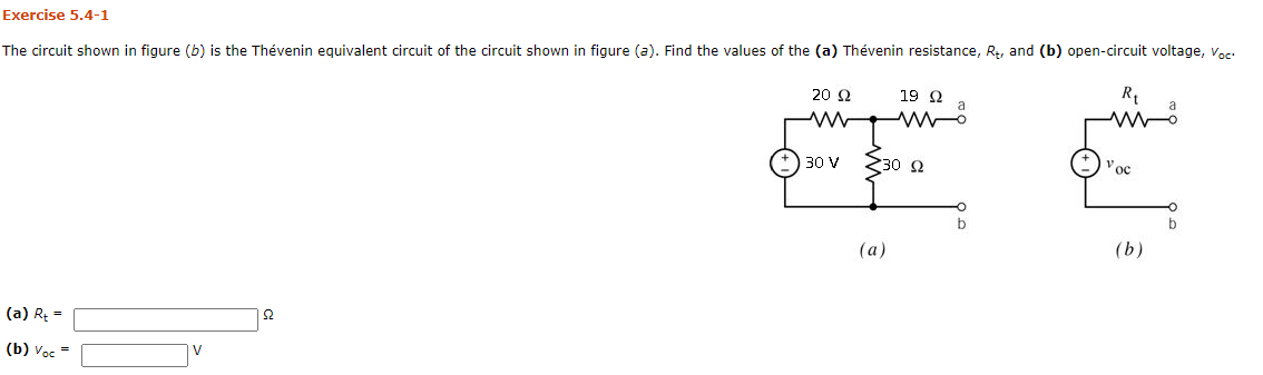 Solved Exercise 5.4-1 The Circuit Shown In Figure (b) Is The | Chegg.com