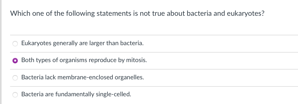 which of the following is found in eukaryotes but not in bacteria