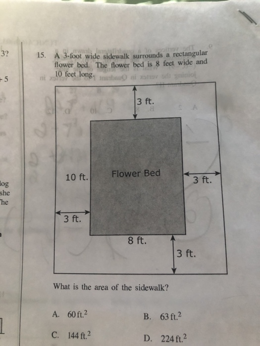 Solved 3 15. A 3 oot wide sidewalk surrounds a rectangular