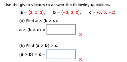Solved Use the given vectors to answer the following | Chegg.com