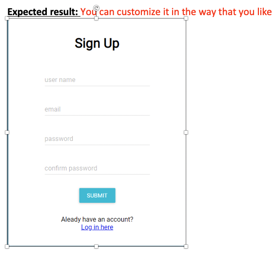 Solved Create a Sign up form using React JS with state | Chegg.com