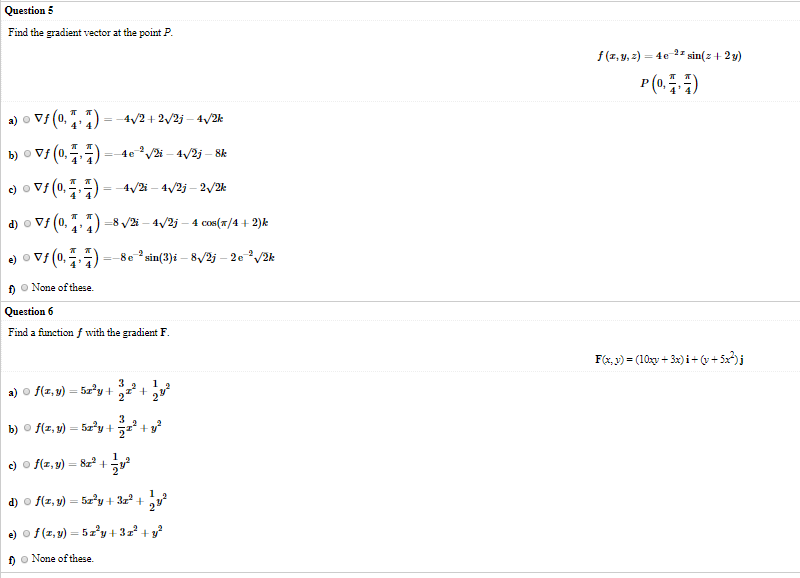 Solved Questions Find the gradient vector at the point P. f | Chegg.com