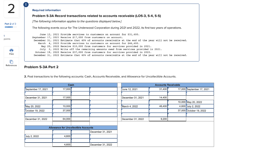 Solved 2 Required information Problem 5-3A Record | Chegg.com