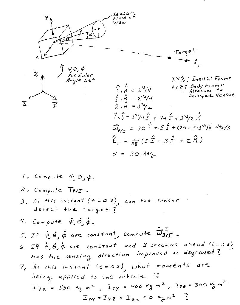 Sensor Field Of View Target 313 Euler Angle Set X7 Chegg Com