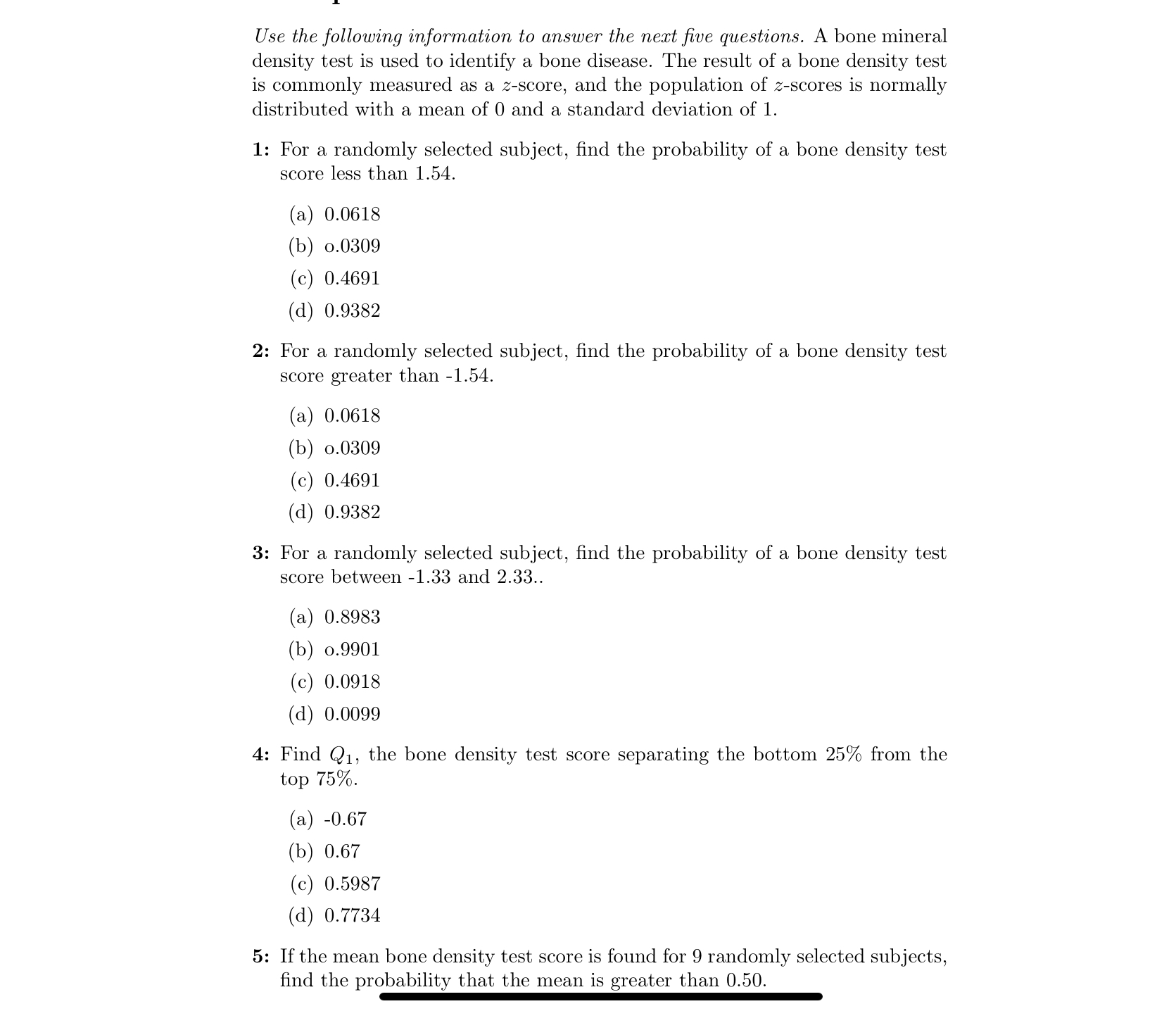 Solved Use the following information to answer the next five | Chegg.com