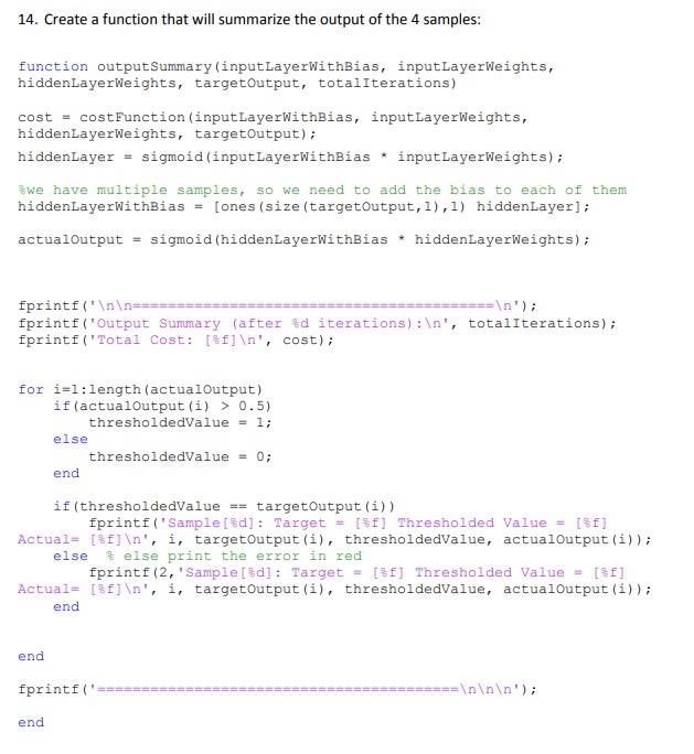 Solved Using Matlab, create a multi-layer perceptron with 3 | Chegg.com