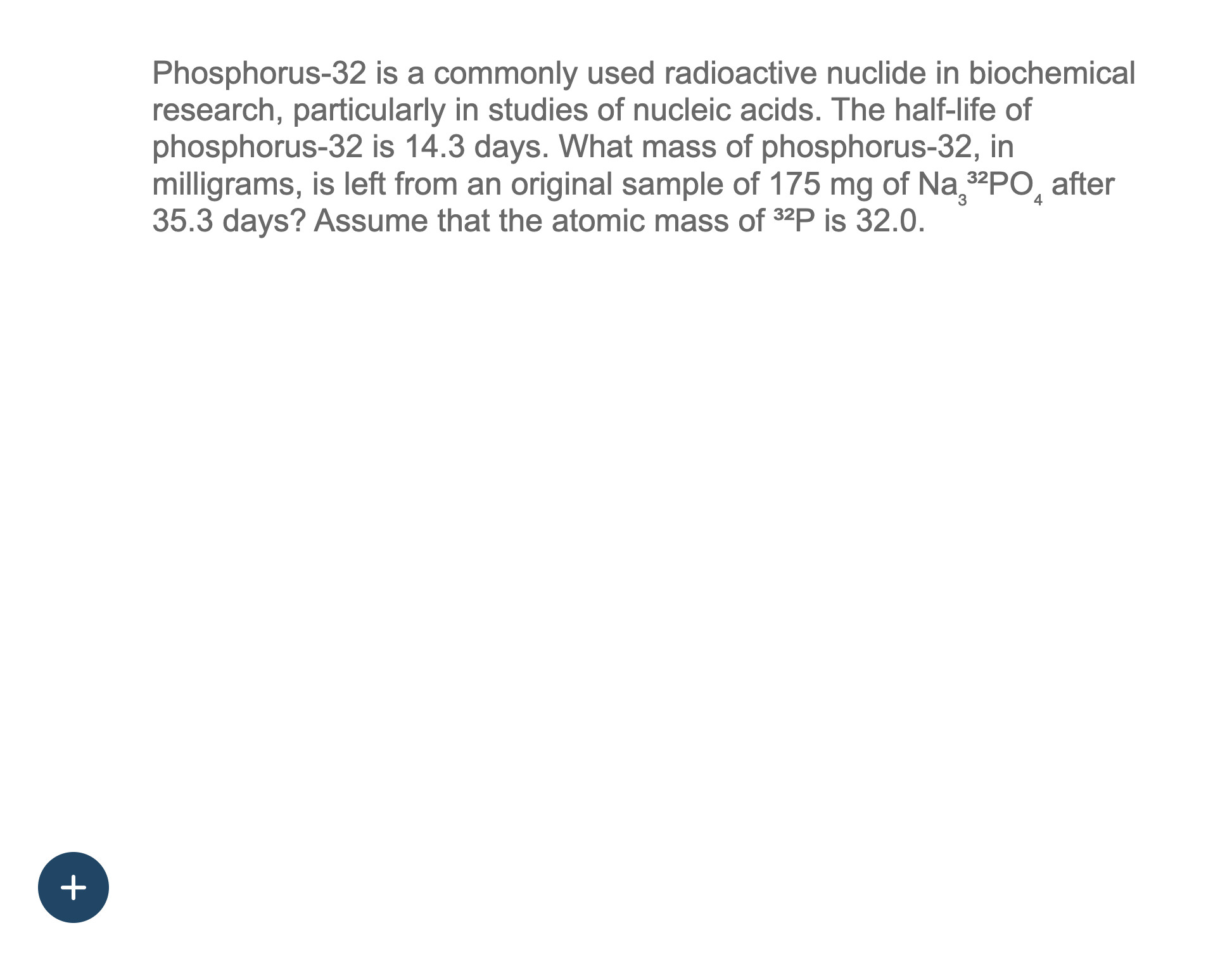 Solved Phosphorus32 is a commonly used radioactive nuclide
