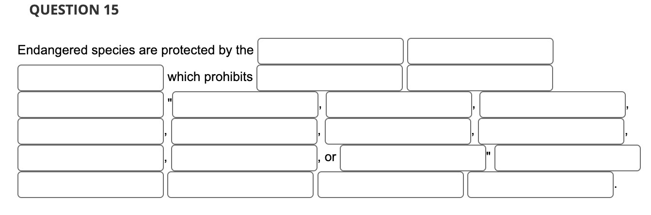 Solved Endangered species are protected by the which | Chegg.com