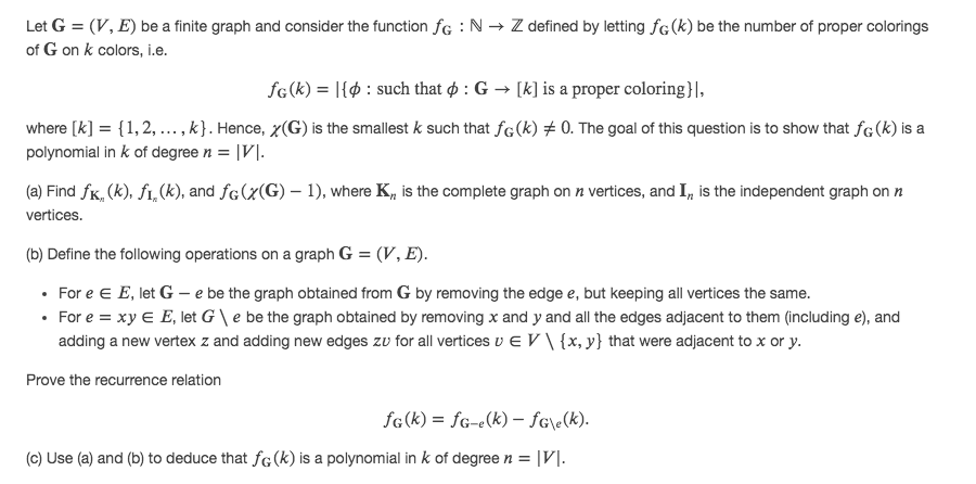 Let G V E Be A Finite Graph And Consider The Chegg Com