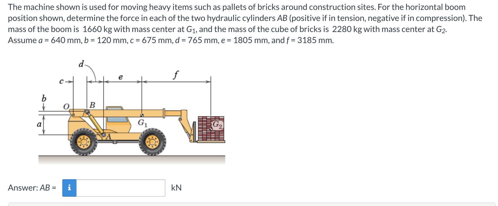 Solved The Machine Shown Is Used For Moving Heavy Items Such | Chegg.com