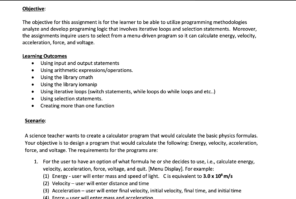 Solved Objective: The objective for this assignment is for | Chegg.com
