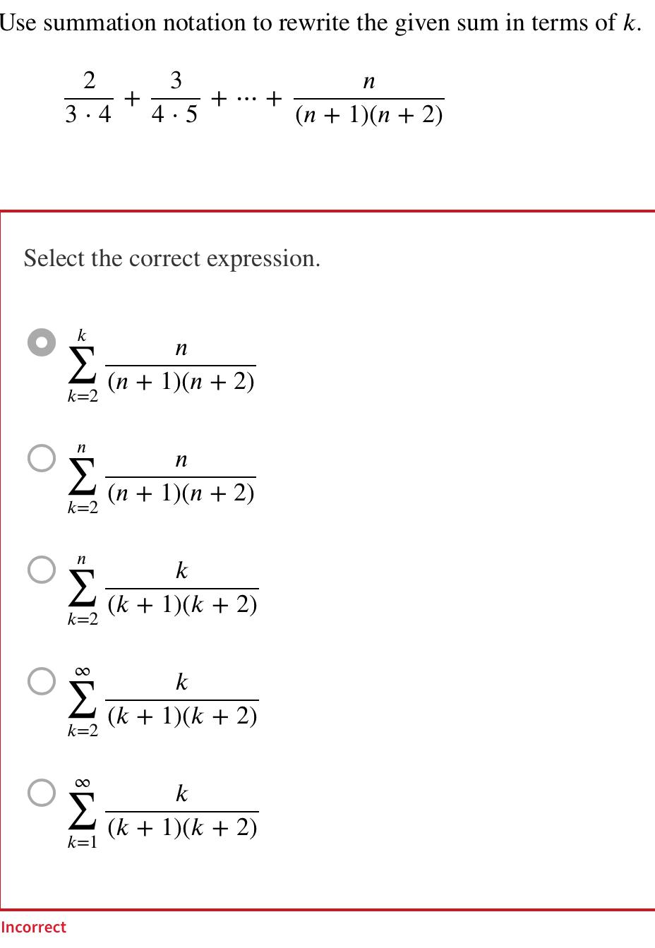 Solved Use Summation Notation To Rewrite The Given Sum In 6997