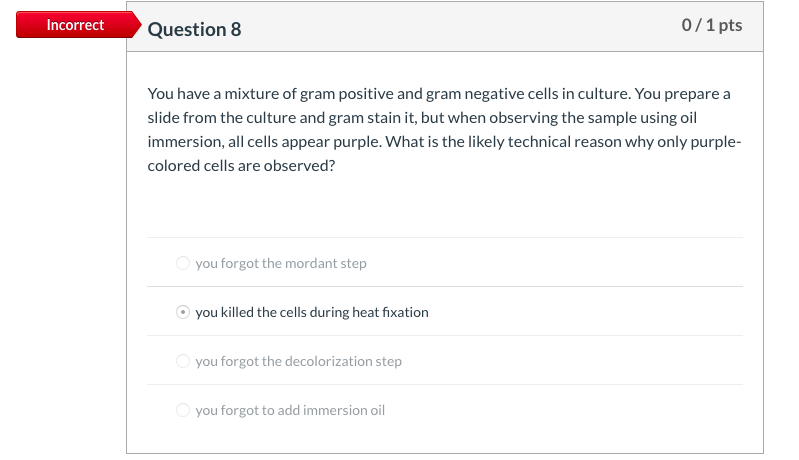 Solved 0/1 pts Incorrect Question 8 You have a mixture of | Chegg.com
