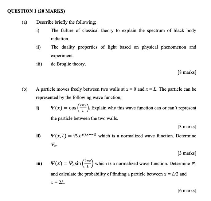 Solved Question 1 20 Marks A Describe Briefly The 1438