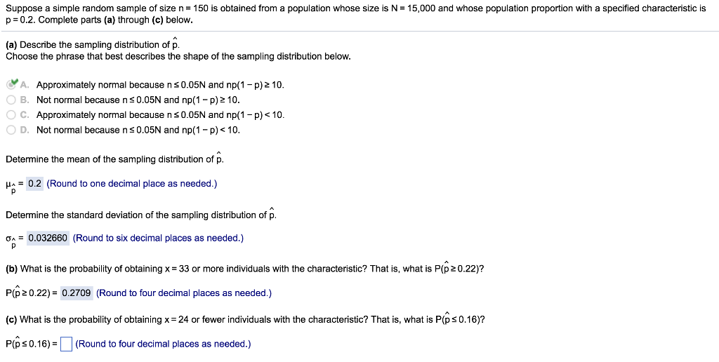 Solved Suppose a simple random sample of size n = 150 is | Chegg.com
