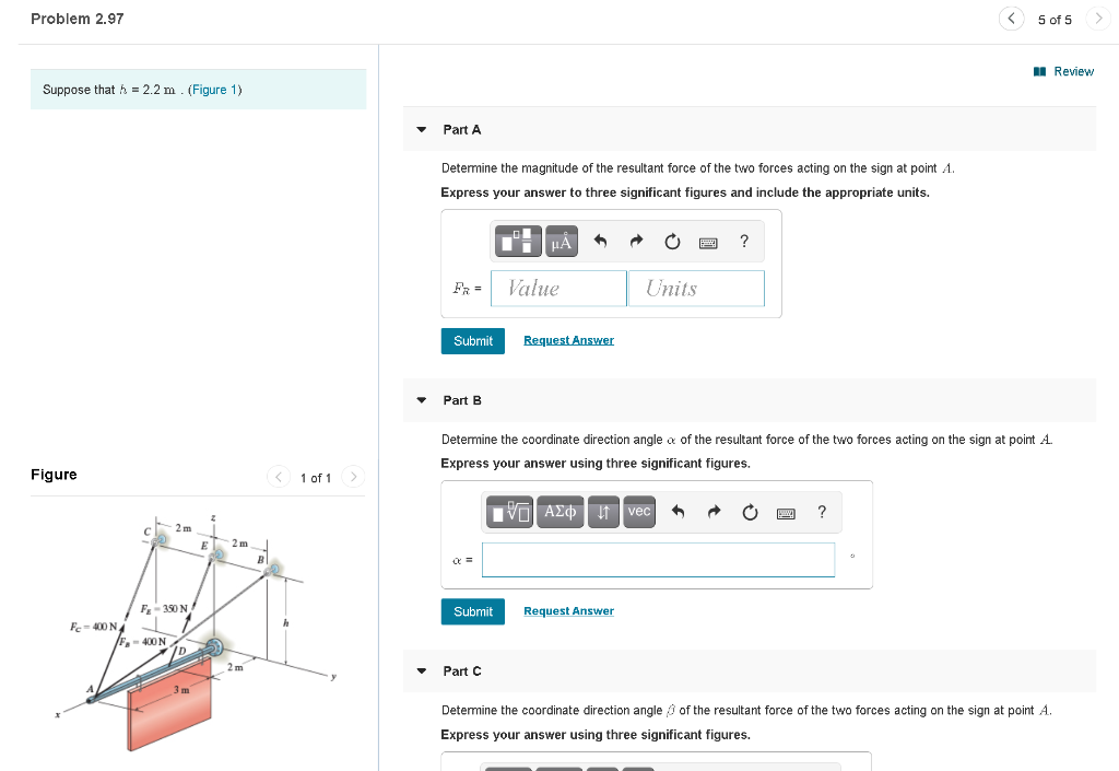 Solved Problem 2.97 5 of 5 II Review Suppose that h = 2.2 m | Chegg.com