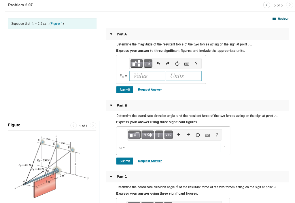 Solved Problem 2.97 5 Of 5 II Review Suppose That H = 2.2 M | Chegg.com