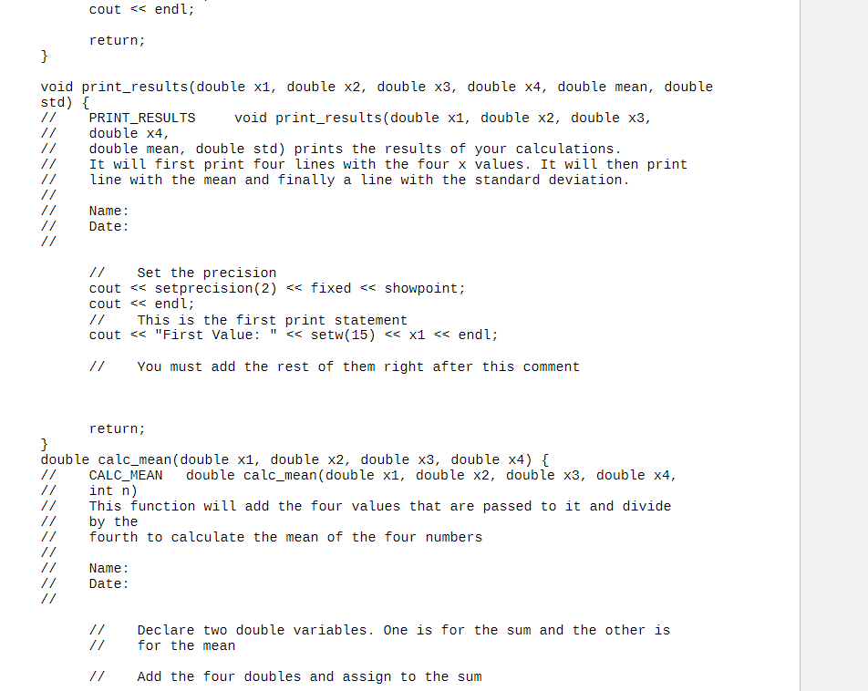 Solved + In n Project Write a program that calculates mean | Chegg.com