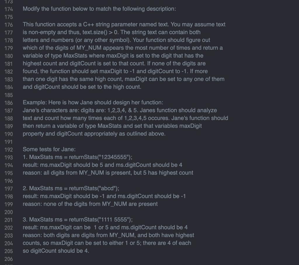 Solved Modify the function below to match the following | Chegg.com