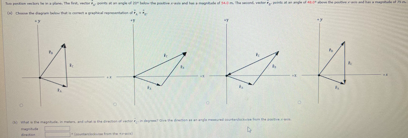 Solved magnitude direction - (counterclockwise from the | Chegg.com