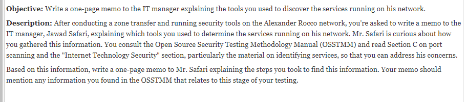 Solved Objective: Write a one-page memo to the IT manager | Chegg.com