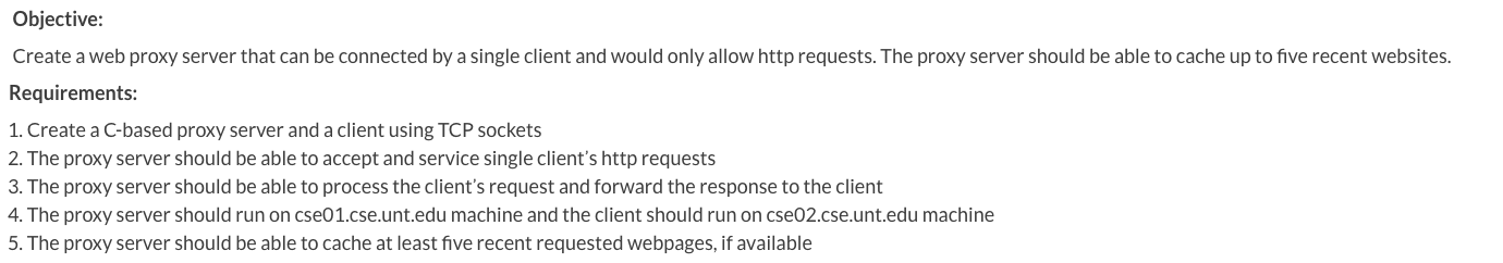 Objective: Create a web proxy server that can be | Chegg.com