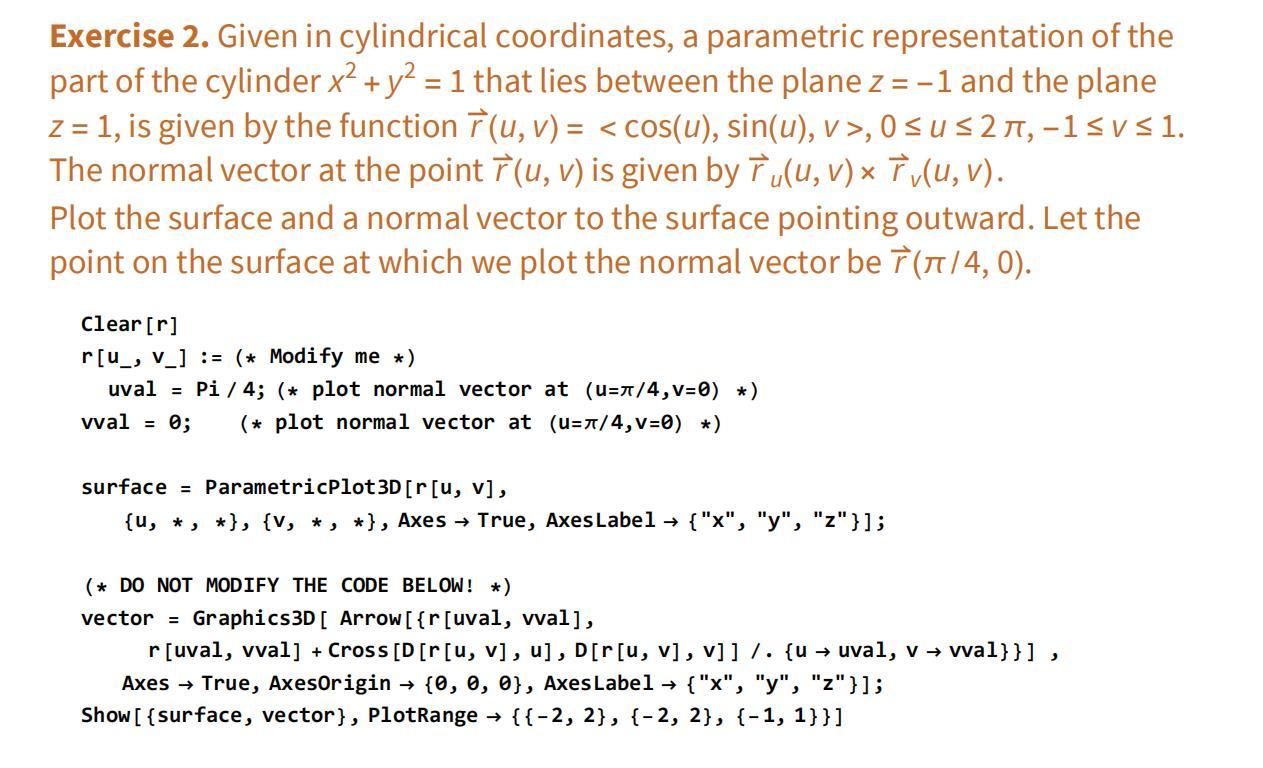 Exercise 2. Given in cylindrical coordinates, a | Chegg.com