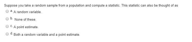 Solved a. Suppose you take a random sample from a population | Chegg.com