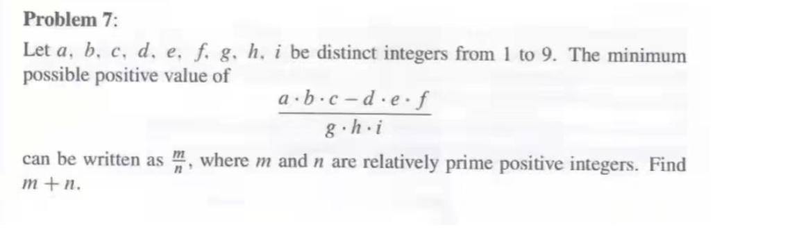 Solved Problem 7: Let a, b, c, d, e, f, g, h, i be distinct | Chegg.com