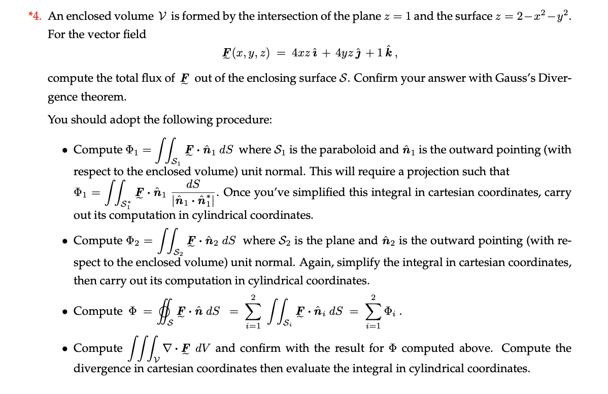 4 An Enclosed Volume V Is Formed By The Chegg Com