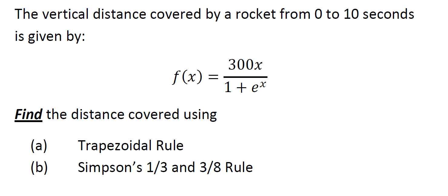 Solved The vertical distance covered by a rocket from 0 to | Chegg.com
