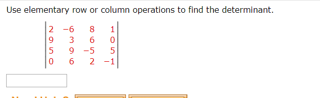 Solved Use either elementary row or column operations or Chegg