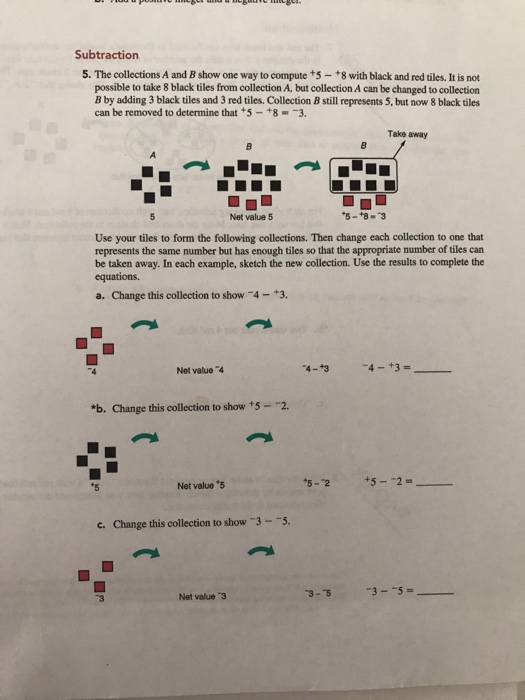 Solved Subtraction 5. The collections A and B show one way | Chegg.com