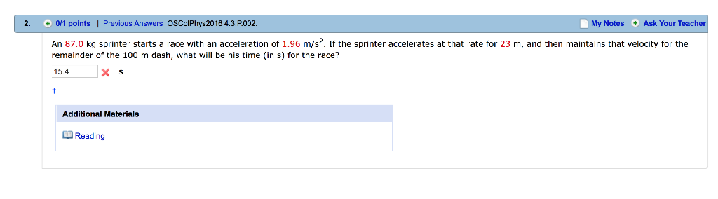 Solved Previous Answers Oscolphys2016 4 3 P 002 0 1 Points 2