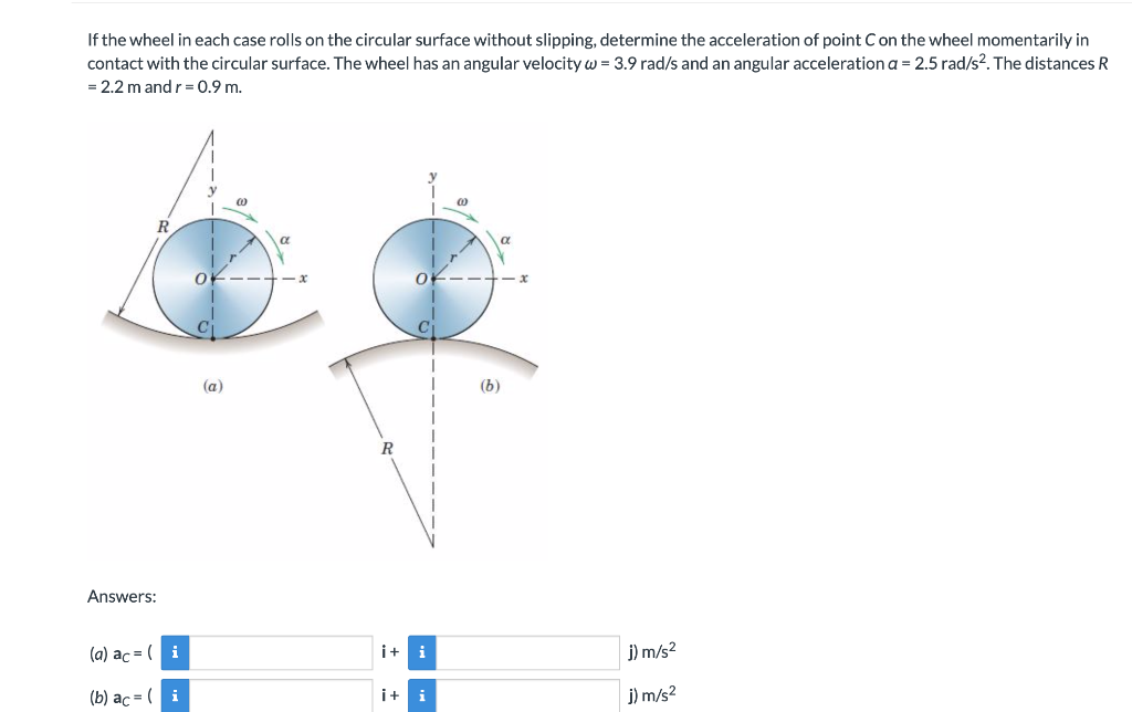 Solved If the wheel in each case rolls on the circular | Chegg.com