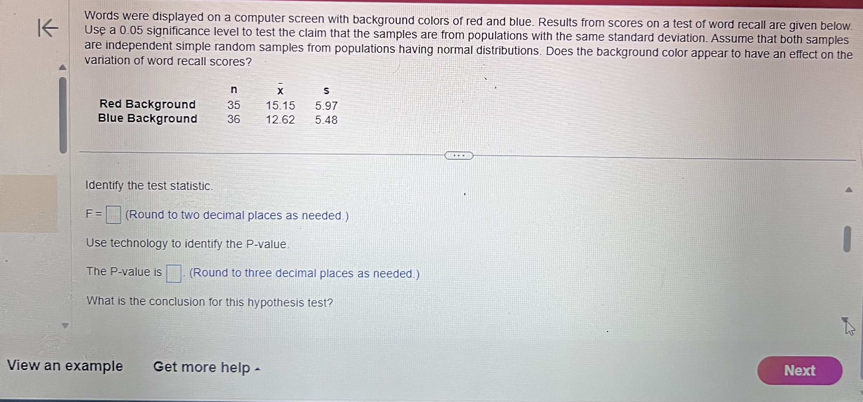 Solved Words were displayed on a computer screen with | Chegg.com