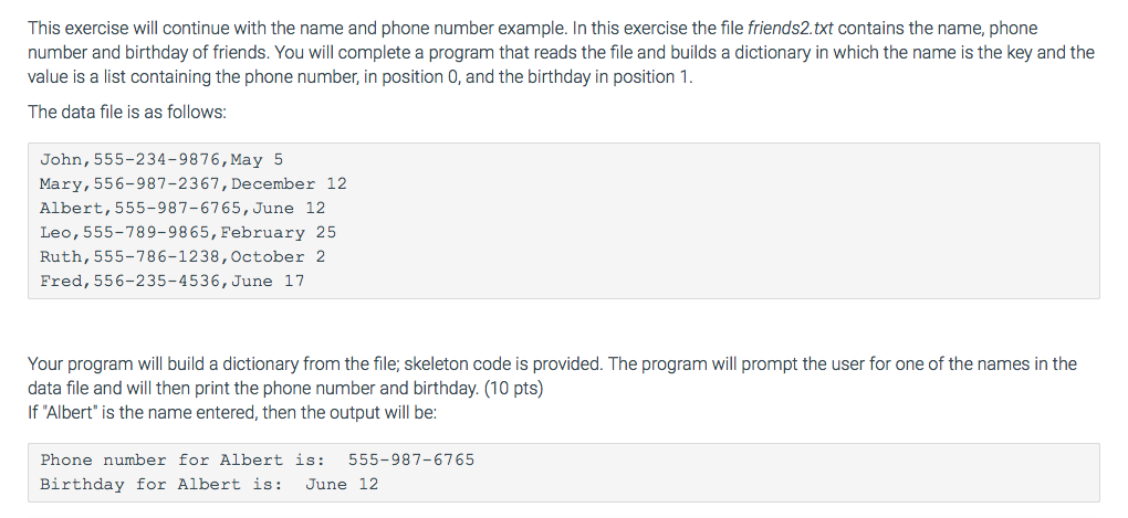 Solved This exercise will continue with the name and phone | Chegg.com