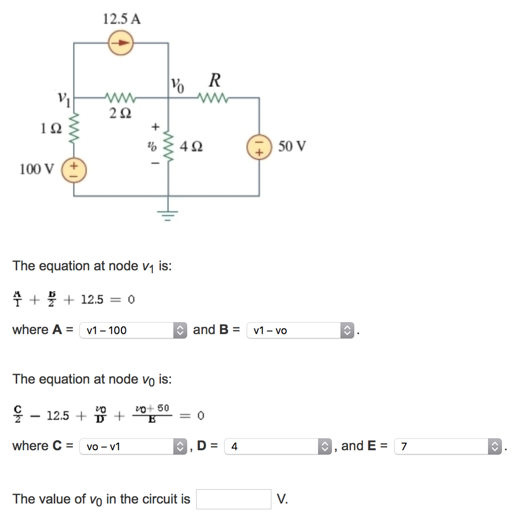 Solved In The Circuit Given Below R 7 Ω Find V0 Using