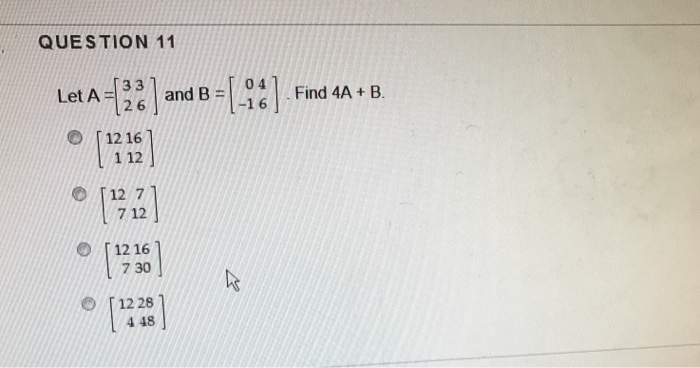 Solved QUESTION 11 33 l and B #1-16 Let A-[3 3 ] Let Al剟and | Chegg.com