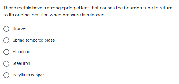 Solved These metals have a strong spring effect that causes | Chegg.com