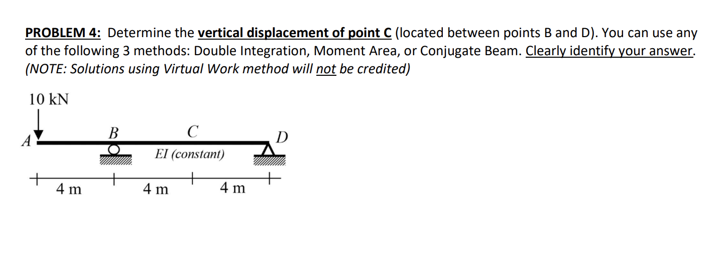 Solved PROBLEM 4: Determine the vertical displacement of | Chegg.com
