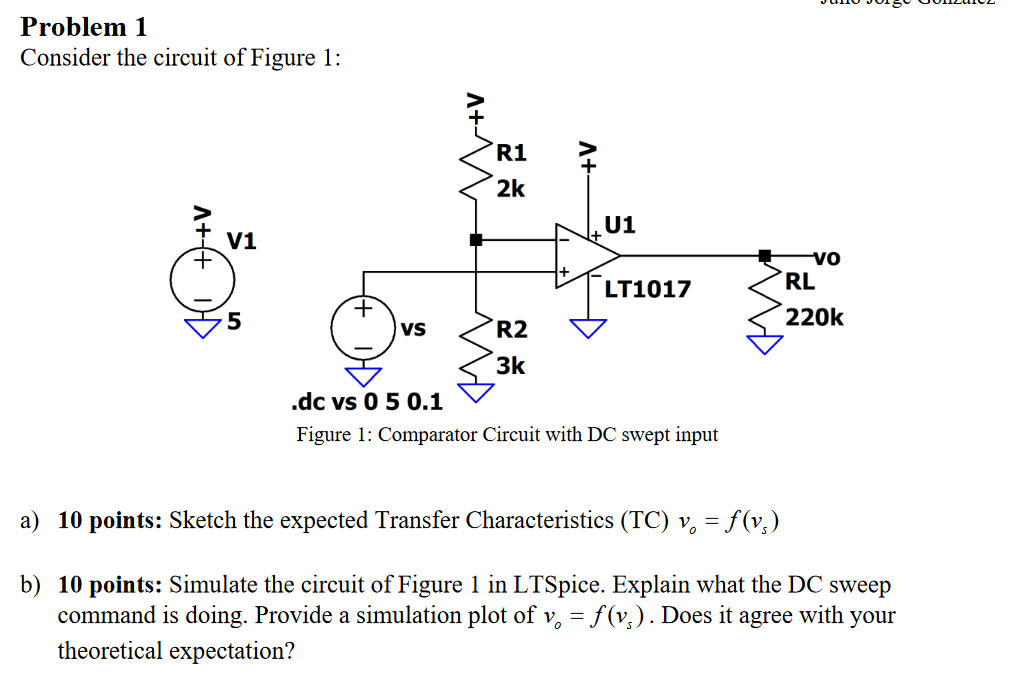 Solved Problem 1 Consider the circuit of Figure 1: rigure 1: | Chegg.com