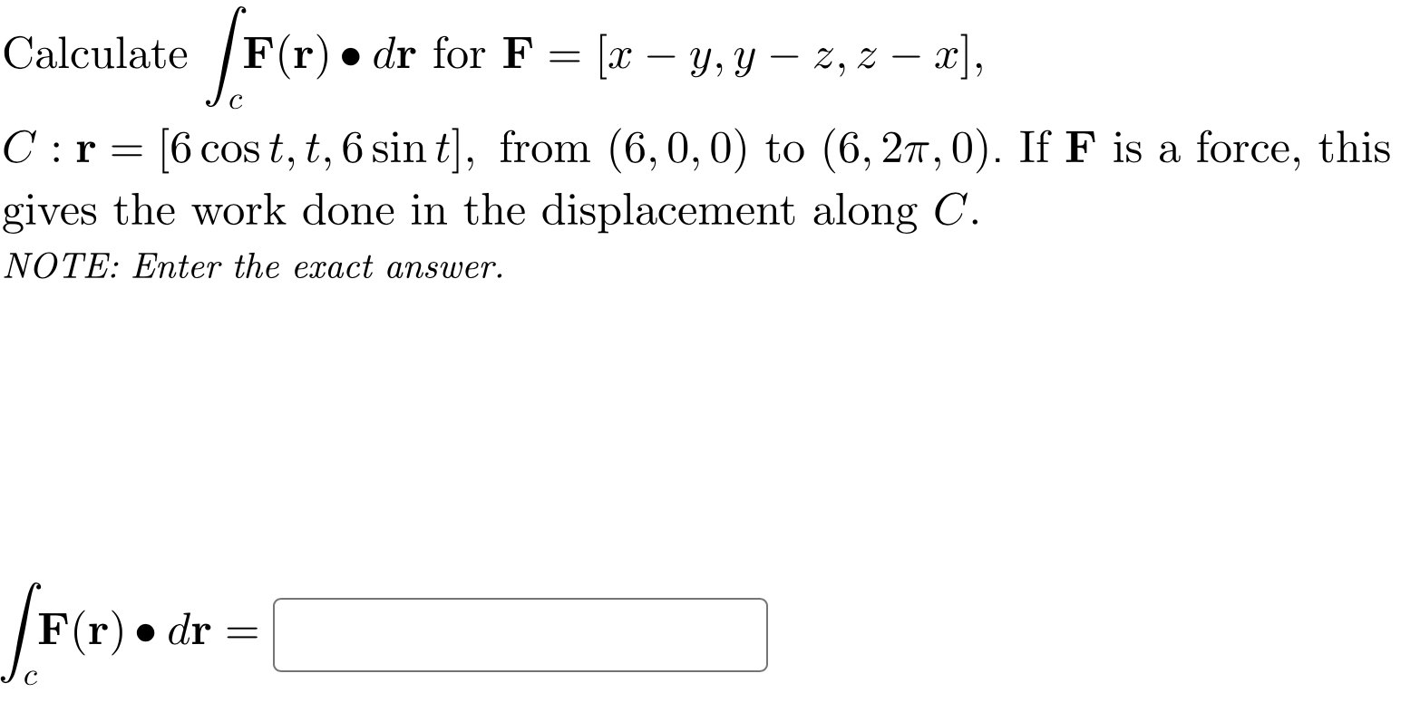 Solved F F R • Dr For F [x Y Y Z Z X] C R [6