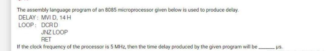 Solved The Assembly Language Program Of An 8085 | Chegg.com