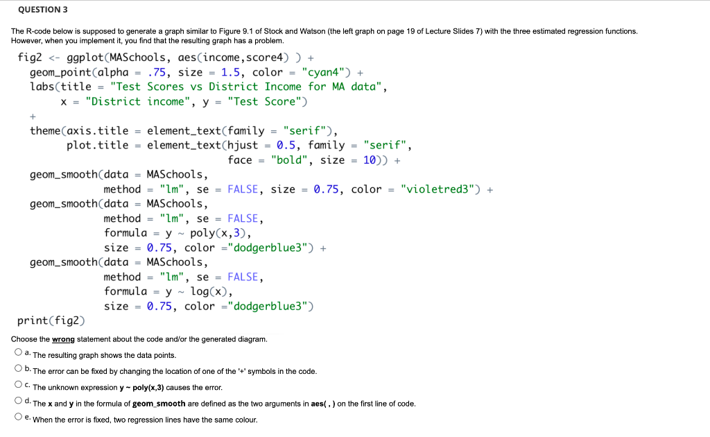 Solved QUESTION 3 The R-code below is supposed to generate a | Chegg.com