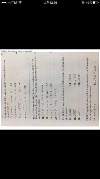 Solved Find The Differential Dy And B Evaluate Dy For The