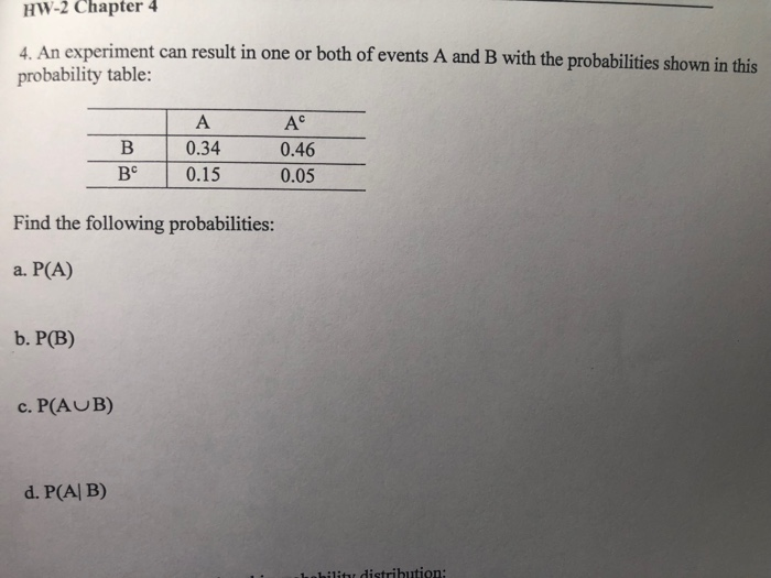 Solved HW-2 Chapter 4 4. An Experiment Can Result In One Or | Chegg.com