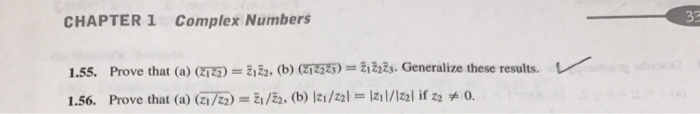 Solved CHAPTER 1 Complex Numbers 1.55. Prove that (a) | Chegg.com