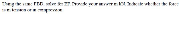 Solved Using the same FBD, solve for EF. Provide your answer | Chegg.com
